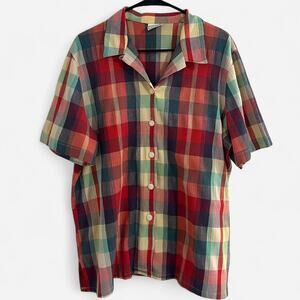 Vintage 90s/00s Plaid Short Sleeve Button Down Shirt